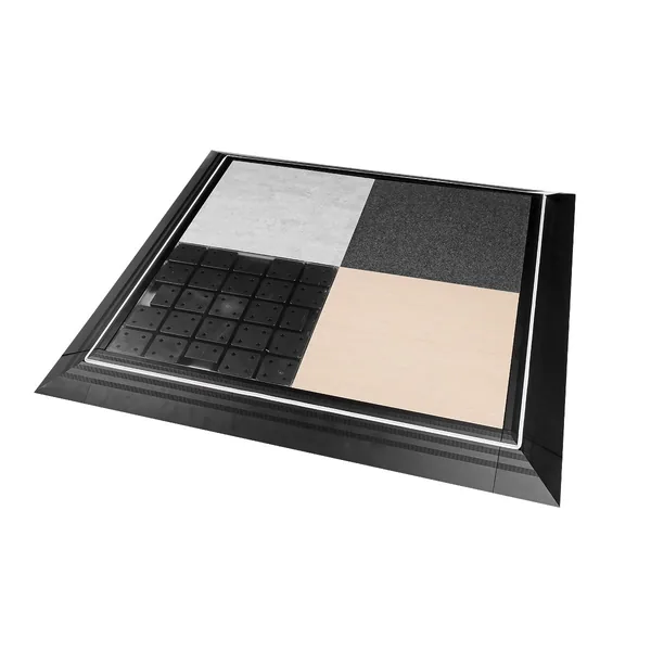Plancher modulaire complet monté, quatre finitions et rampes de bord